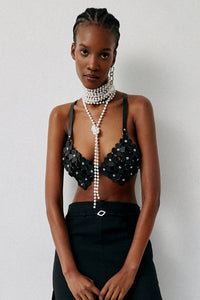 MADE TO ORDER: LUCKY LEATHER BRA TOP