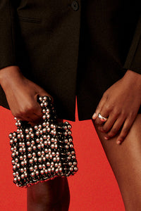 MADE TO ORDER: STUDDED LEATHER MARKET BAG