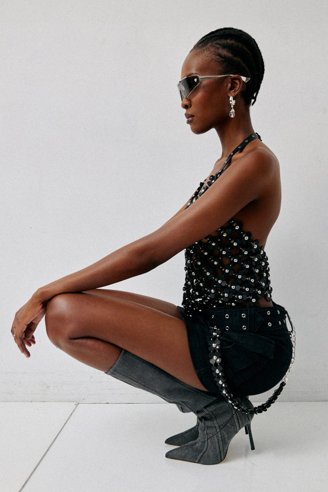 MADE TO ORDER: LUCKY LEATHER HARNESS TOP