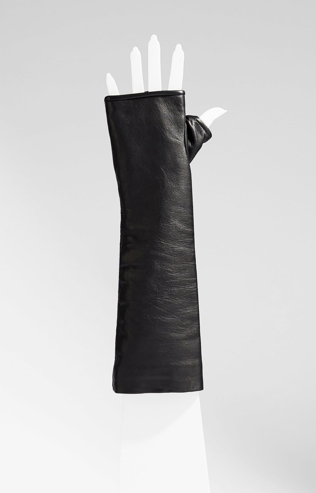 CLASSIC ELBOW LENGTH LEATHER FINGERLESS GLOVES