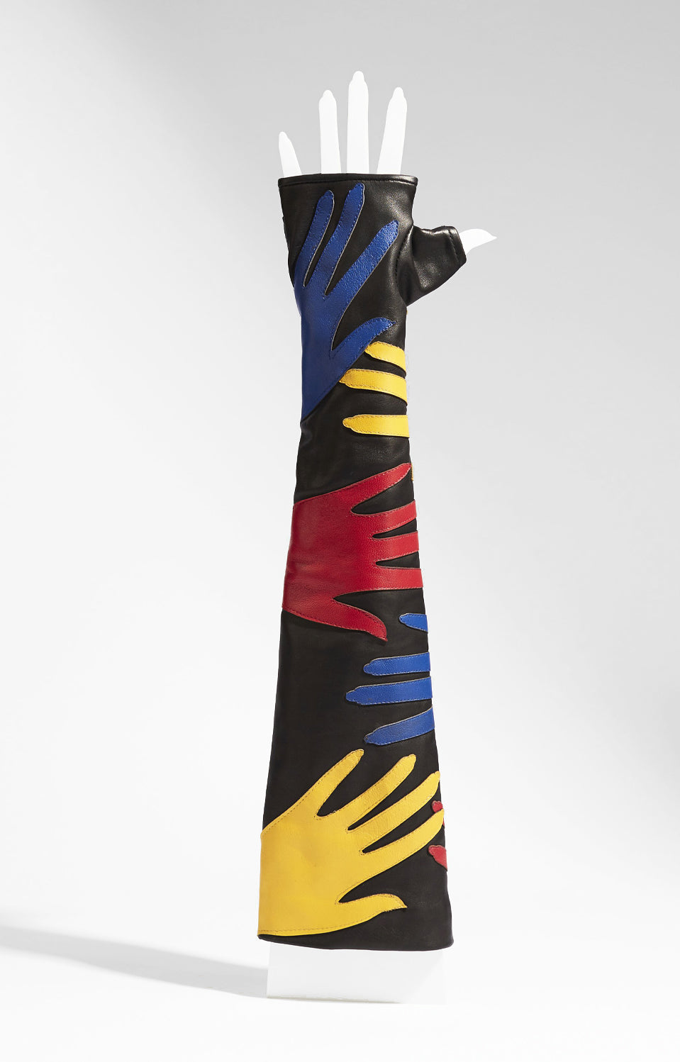 FINGERLESS LEATHER OPERA GLOVES WITH HANDS (As seen on Harley Quinn in Birds of Prey)