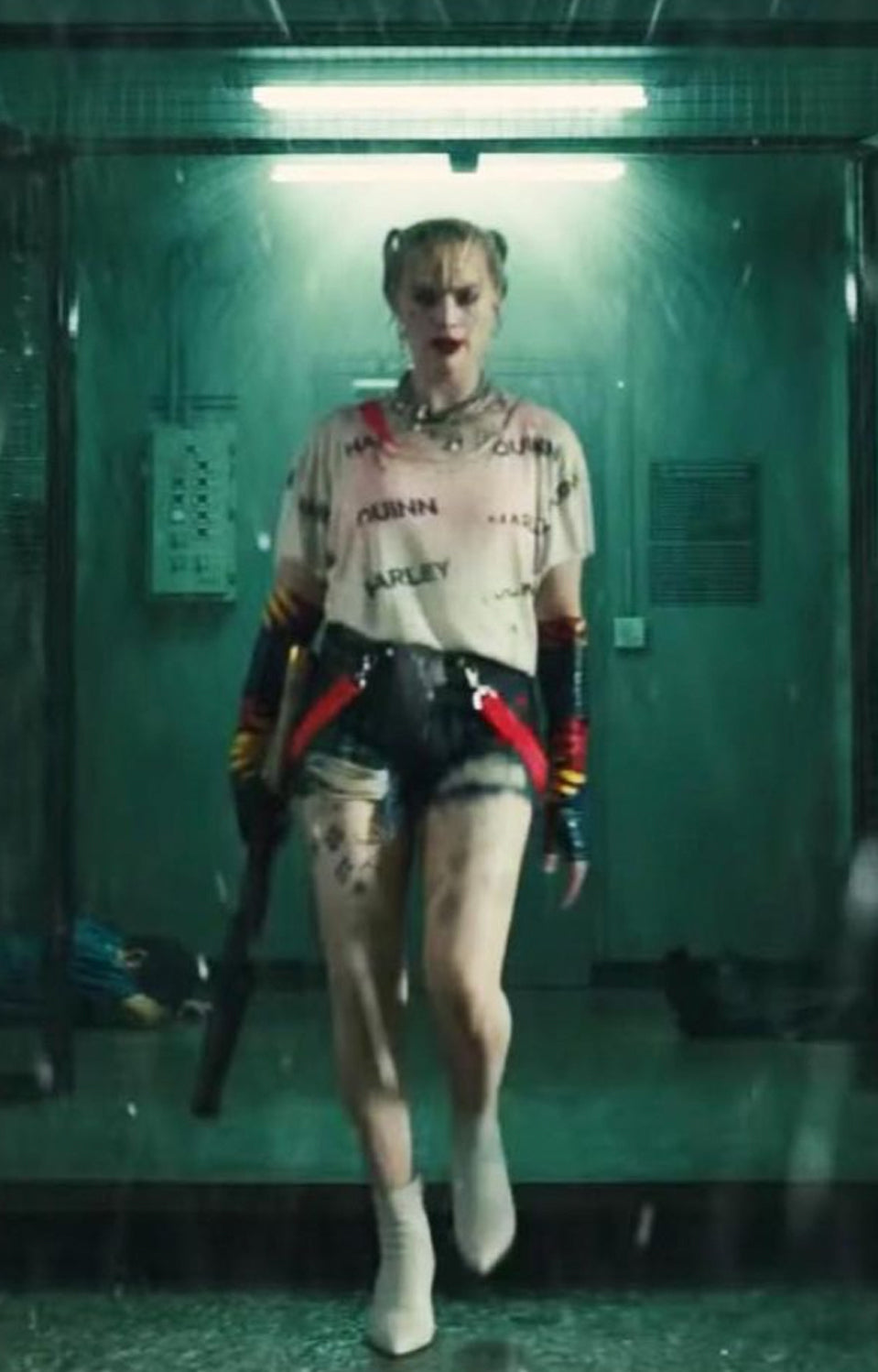 FINGERLESS LEATHER OPERA GLOVES WITH HANDS (As seen on Harley Quinn in Birds of Prey)