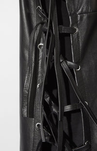 LEATHER TIE MARKET DRESS