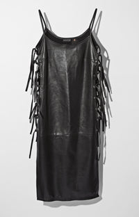 LEATHER TIE MARKET DRESS