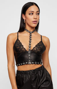 LEATHER & TULLE FLOWER HARNESS