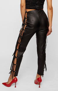 TIE UP LEATHER PANTS